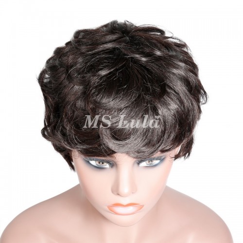 Natural Color Pixie Cut Human Hair Wig Machine-made Wig for Women | Human Hair Wig | Lace Front
